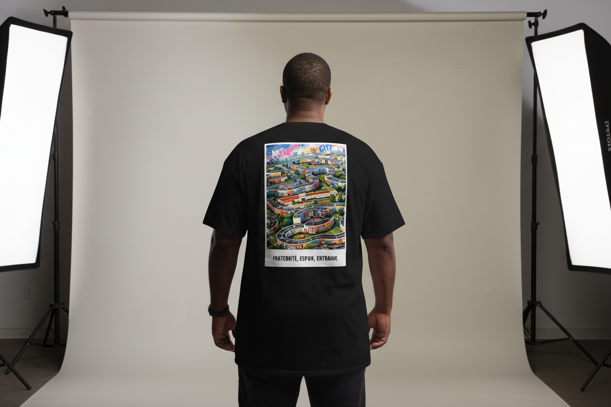 Avec mon tee-shirt de dos